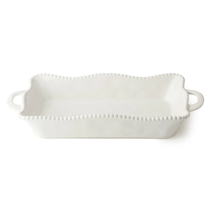 Perlette Cream Large Rectangular Baker 16in X 10.25in