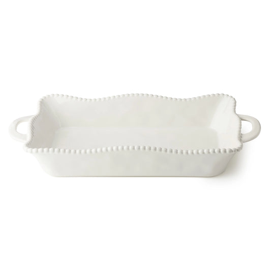 Perlette Cream Large Rectangular Baker 16in X 10.25in