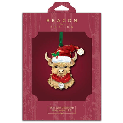Highland Cow Brass Ornament