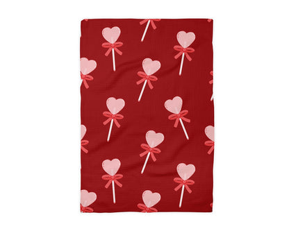 Valentine Heart Pop Kitchen Waffle Towel
