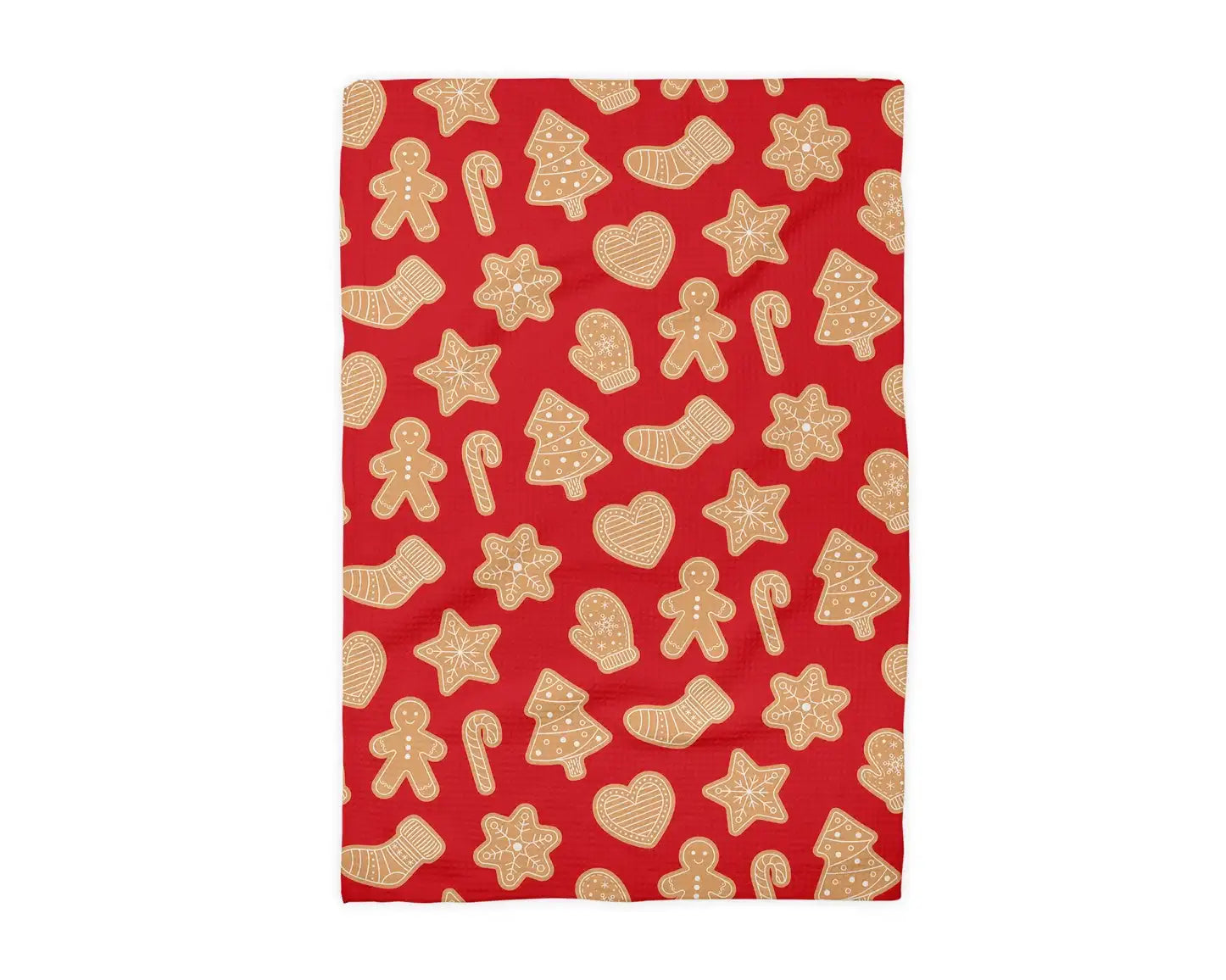 Christmas Gingerbread Kitchen Waffle Weave Towel