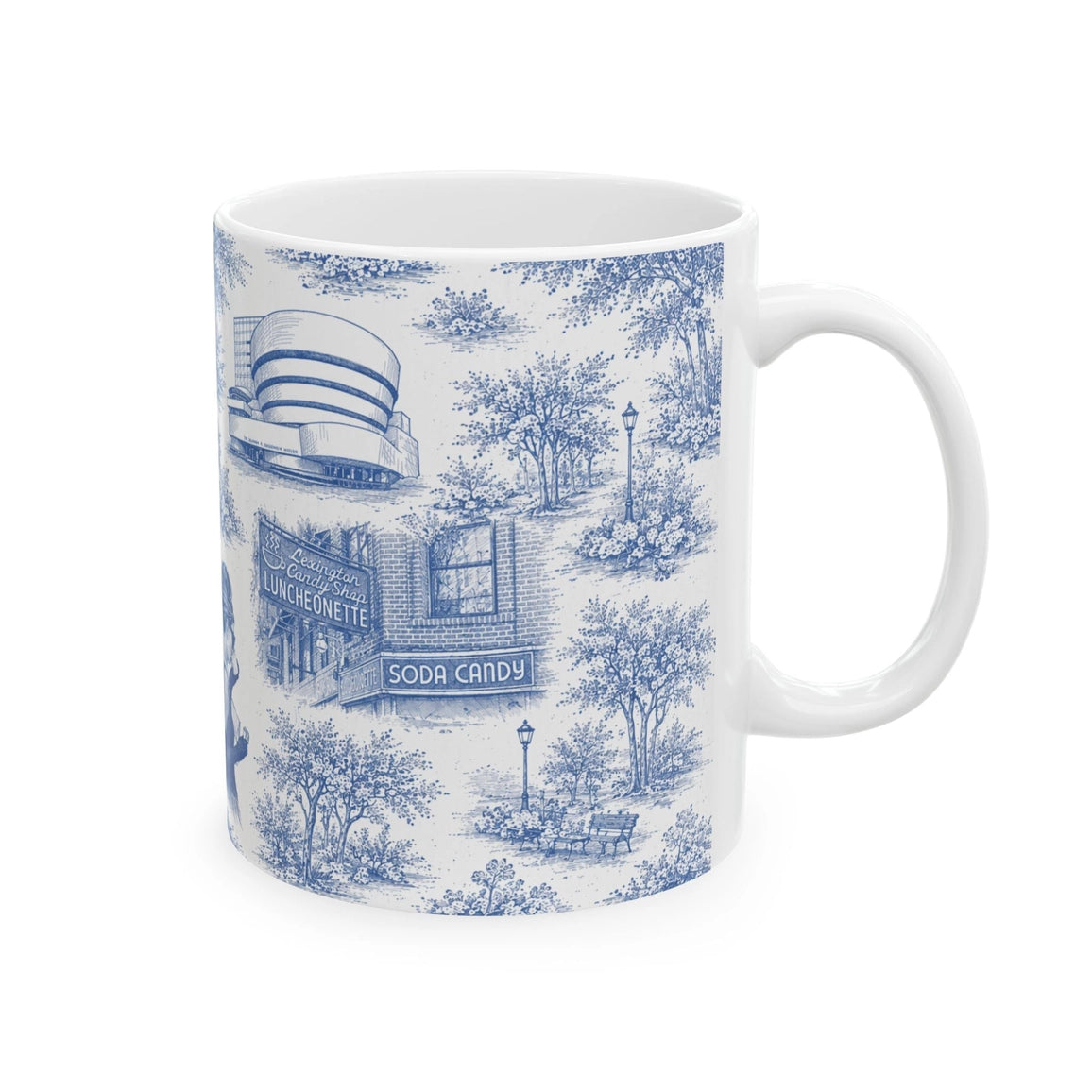 Upper East Side Toile De Jouy Chinoiserie Ceramic Mug