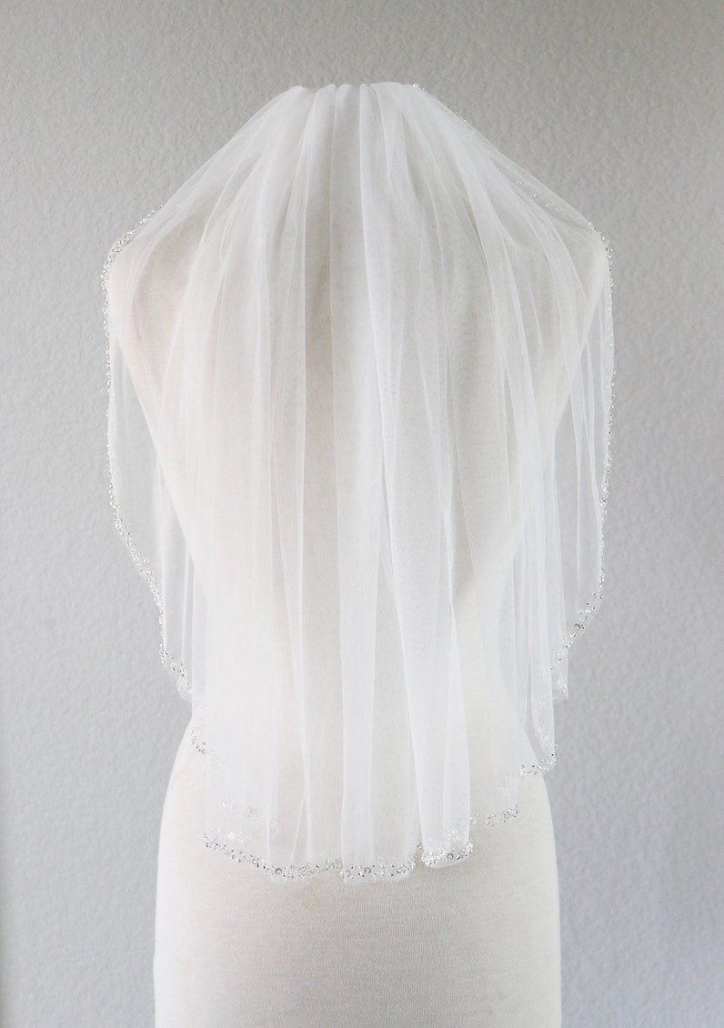 Beaded Edge Communion Veil