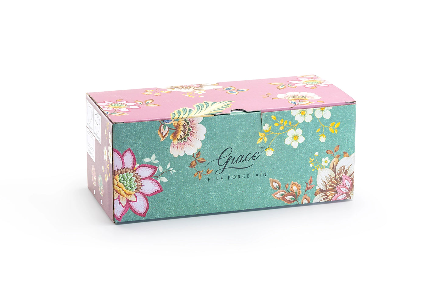 Peacock Lotus Garden Green Sugar Creamer Serving Tray Set