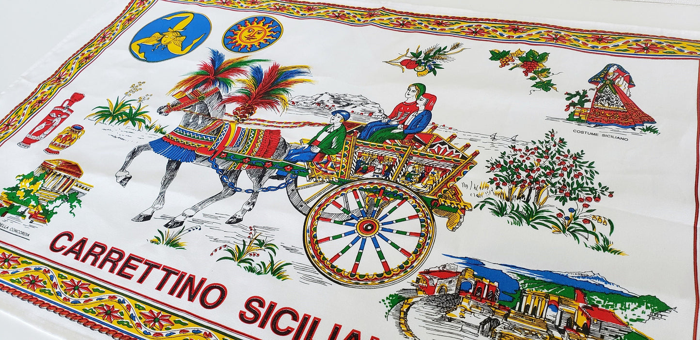 Carrettino Sicilian Cotton Tea Towel Made in Italy