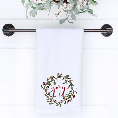 Christmas Joy Wreath Hand Towel