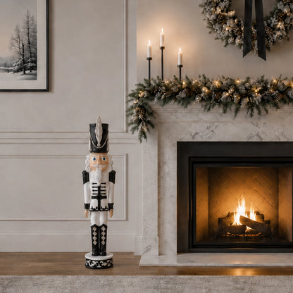 37 Inch Black and White Christmas Nutcracker— Haute Decor