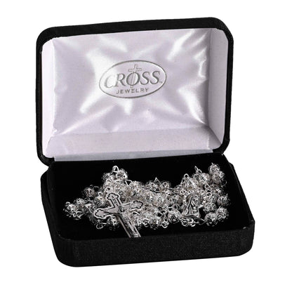 Rosary Silver Plate Metal Filigree 20"L - NY Gift Boutique