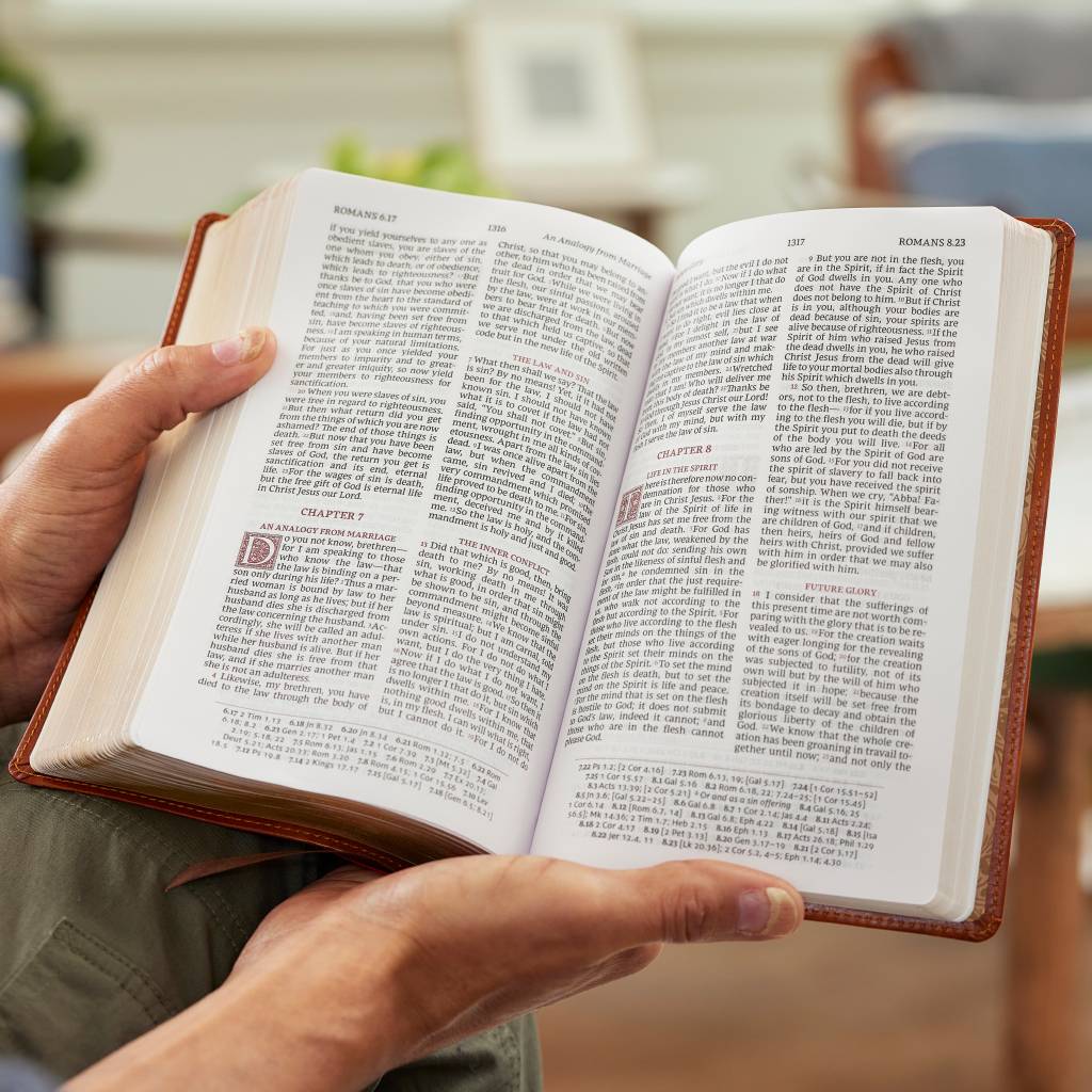 Rsv Personal Size Bible with Cross References, Leathersoft - NY Gift Boutique