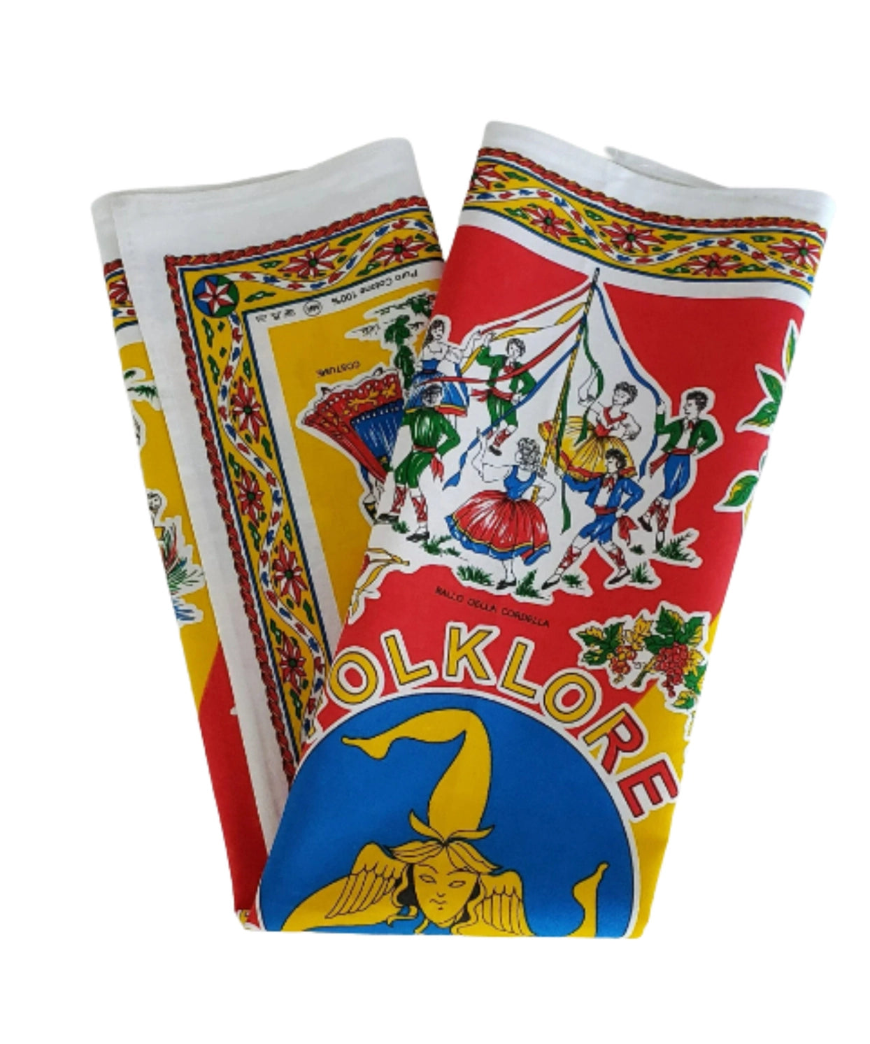 Sicilian Folklore Cotton Tea Towel Made in Italy