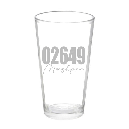 Custom Zip Code Town Pint Glass Set of 4