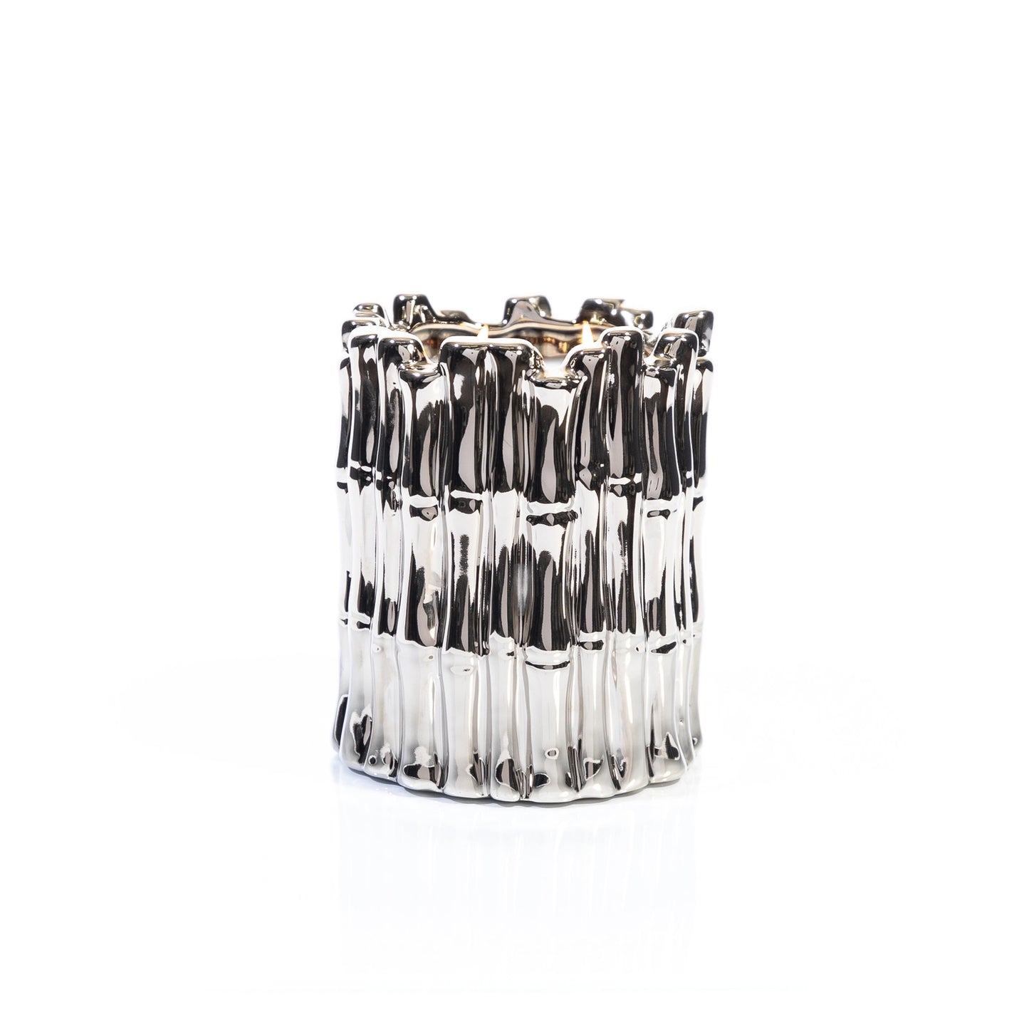 Silver Sagano Bamboo Candle