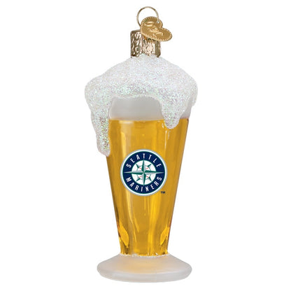 Mariners Glass of Beer Blown Glass Ornament