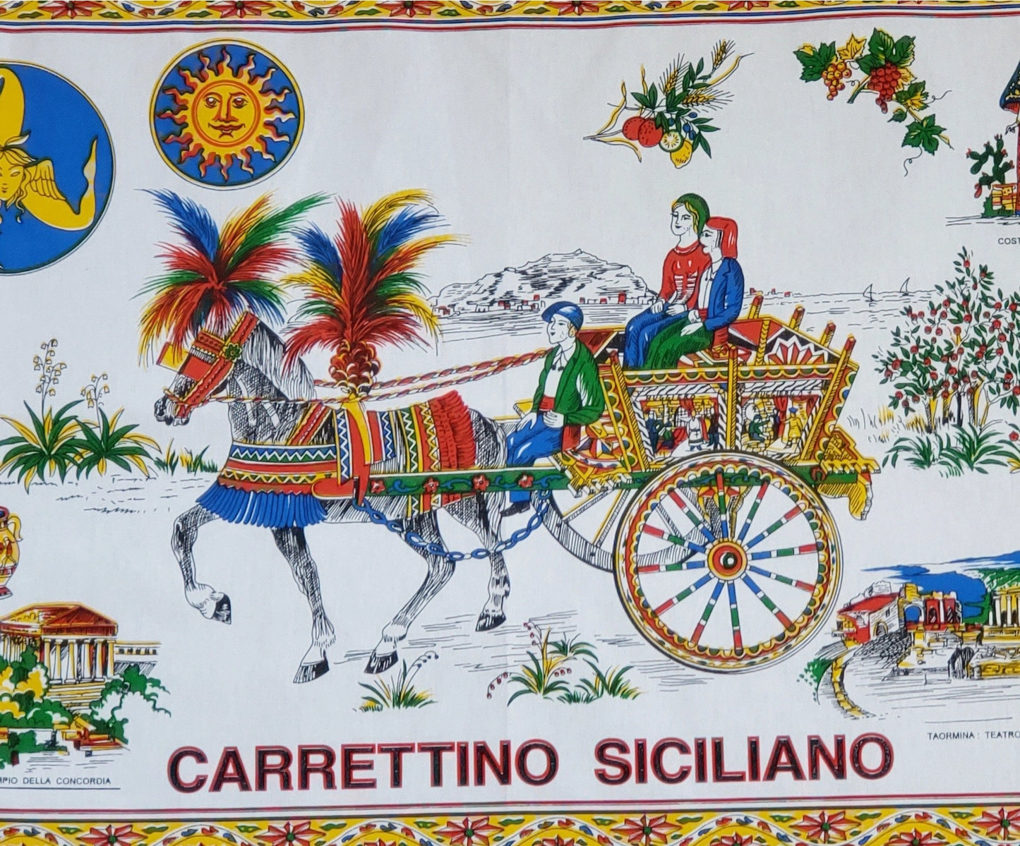 Carrettino Sicilian Cotton Tea Towel Made in Italy