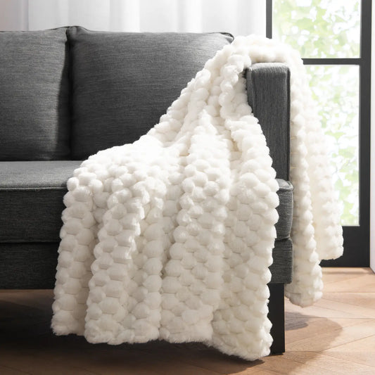 Cottontail Faux Fur Throw Blanket, Gift Box Inc