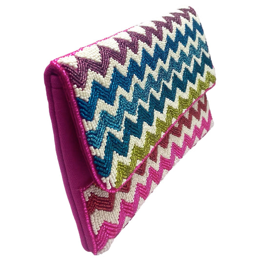 Chevrol Multi Colored Beaded Clutch