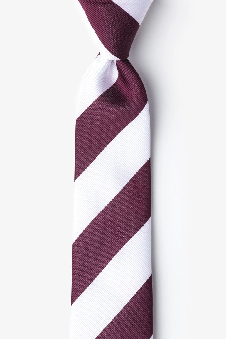 Maroon and White College Collegiate Stripe - School Colors