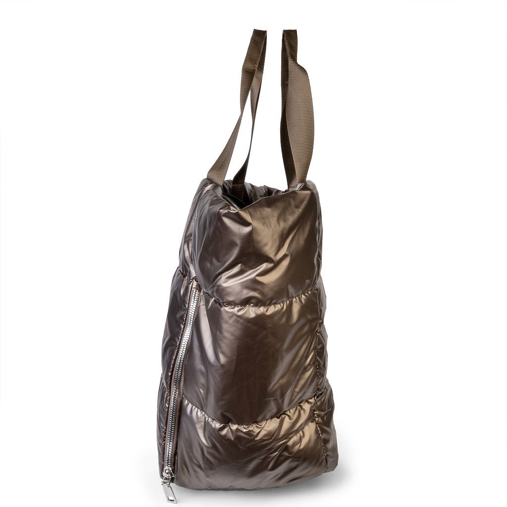 Panorama Large Puffer Tote - Bronze