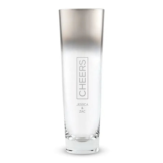 Stemless Champagne Flutes Silver Ombre - Cheers