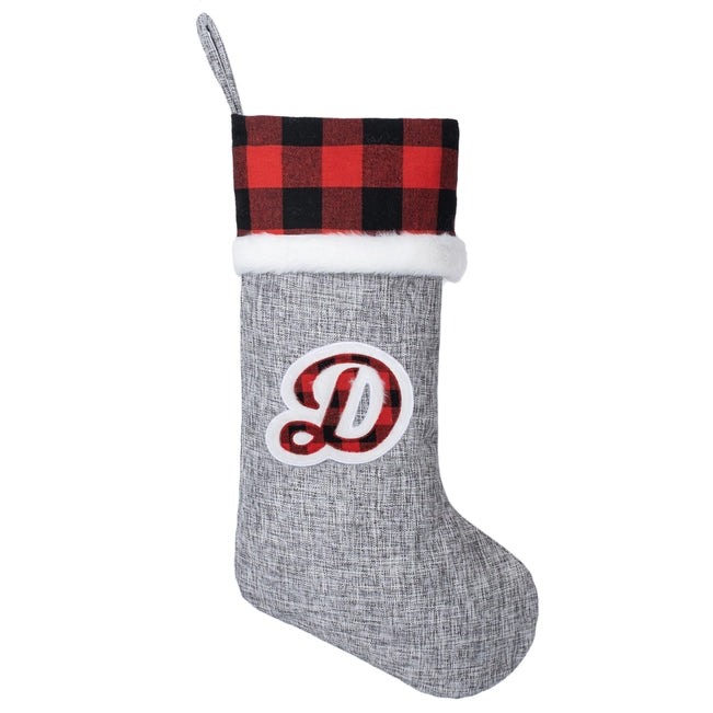 Monogram Burlap Christmas Stocking