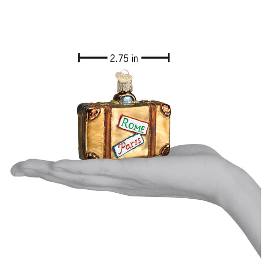 Travel Suitcase Blown Glass Ornament
