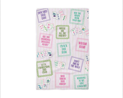 Mahjong Sayings Kitchen Towel