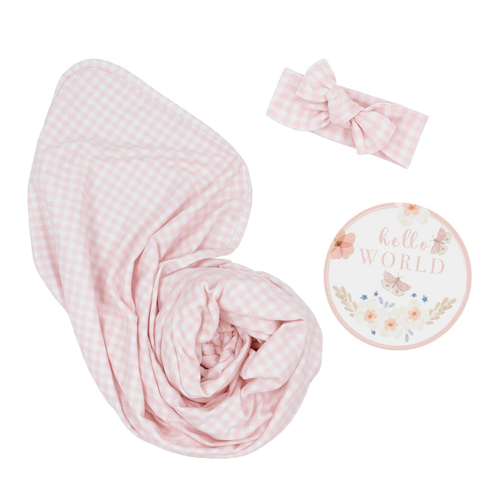 Hello World Gift Set - Pink Gingham