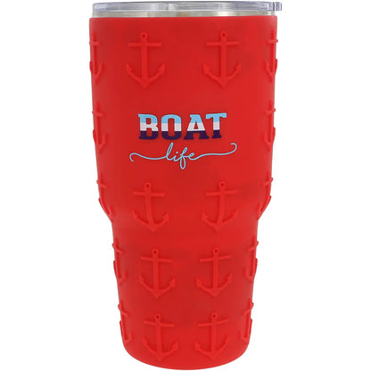 Boat Life - 30 oz Travel Tumbler with 3D Silicone Wrap