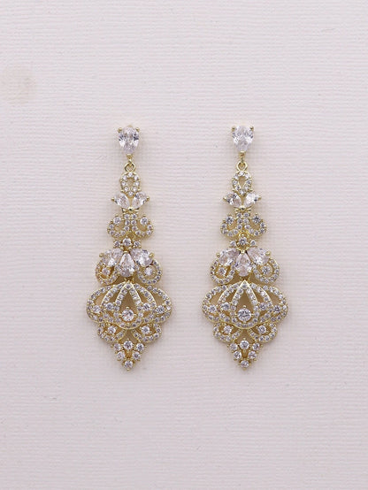 Paisley Chandelier Cz Earrings