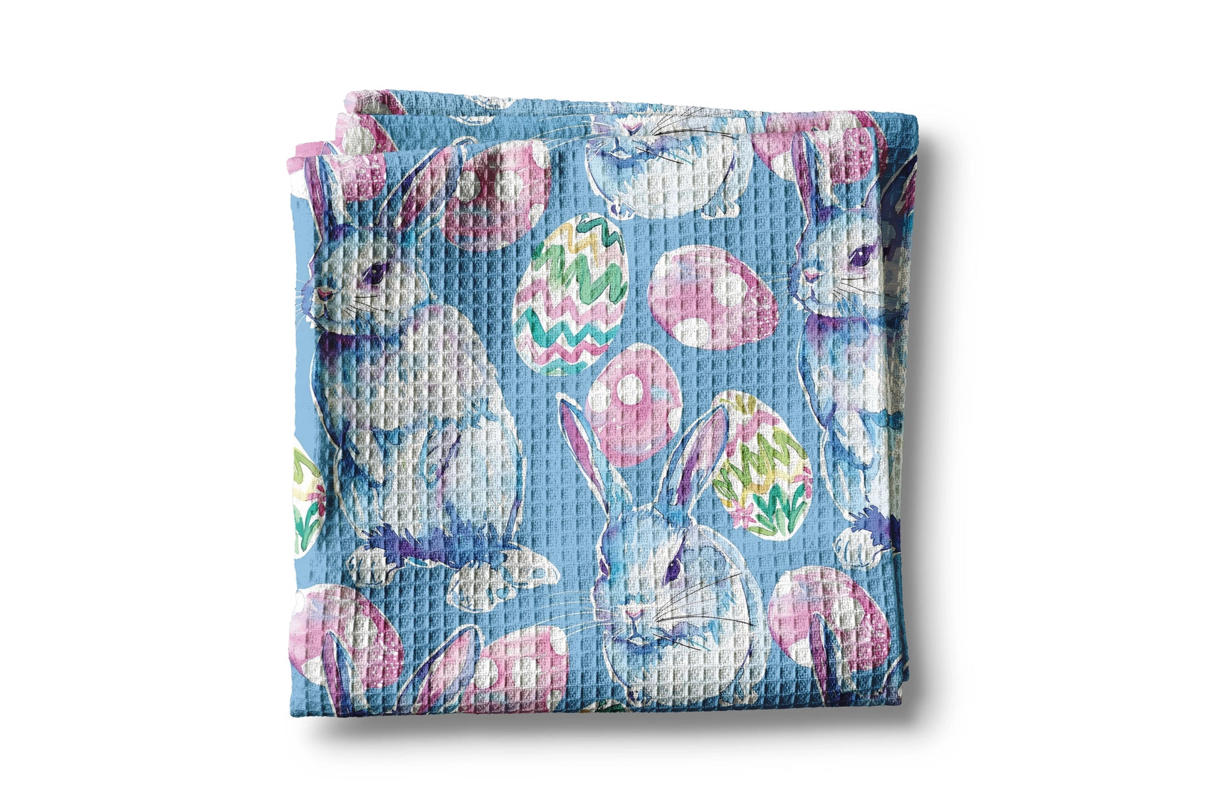 Blue Easter Bunny Spring Egg Waffle Weave Towel - NY Gift Boutique