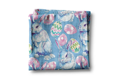 Blue Easter Bunny Spring Egg Waffle Weave Towel - NY Gift Boutique
