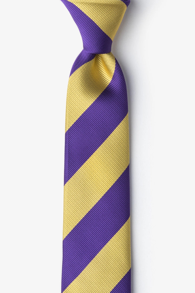 Purple and Gold Stripe - Collegiate Stripe Necktie