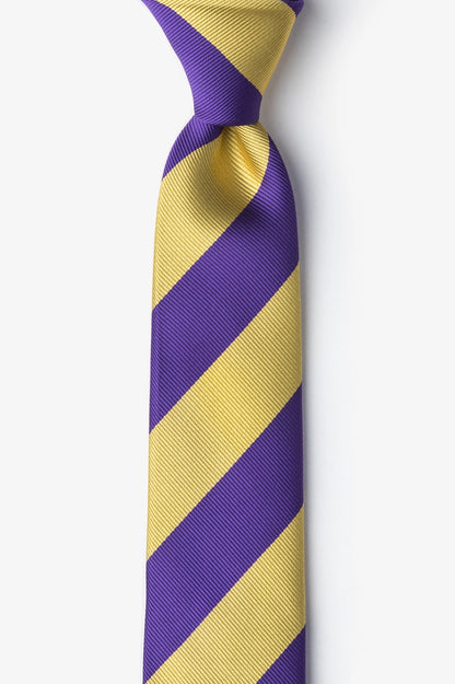 Purple and Gold Stripe - Collegiate Stripe Necktie