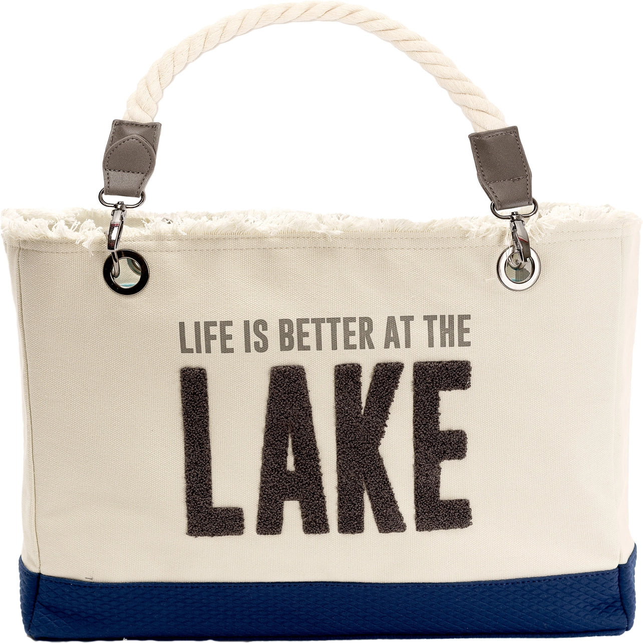 Life is Better at the Lake - 21" X 12" Canvas Tote