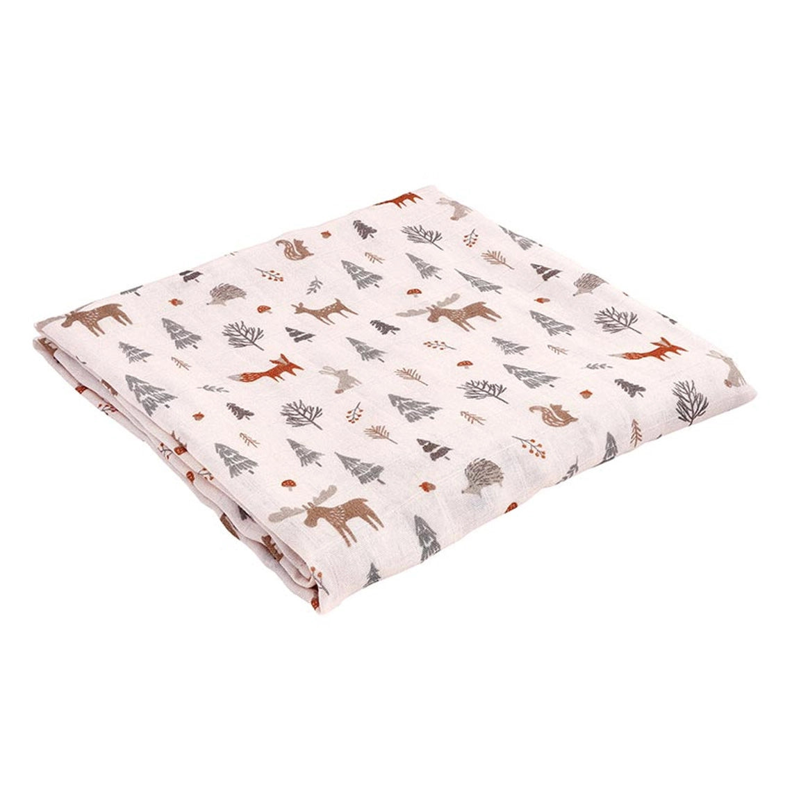 Swaddles with Plush Rattle - Pink Woodland