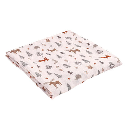 Swaddles with Plush Rattle - Pink Woodland