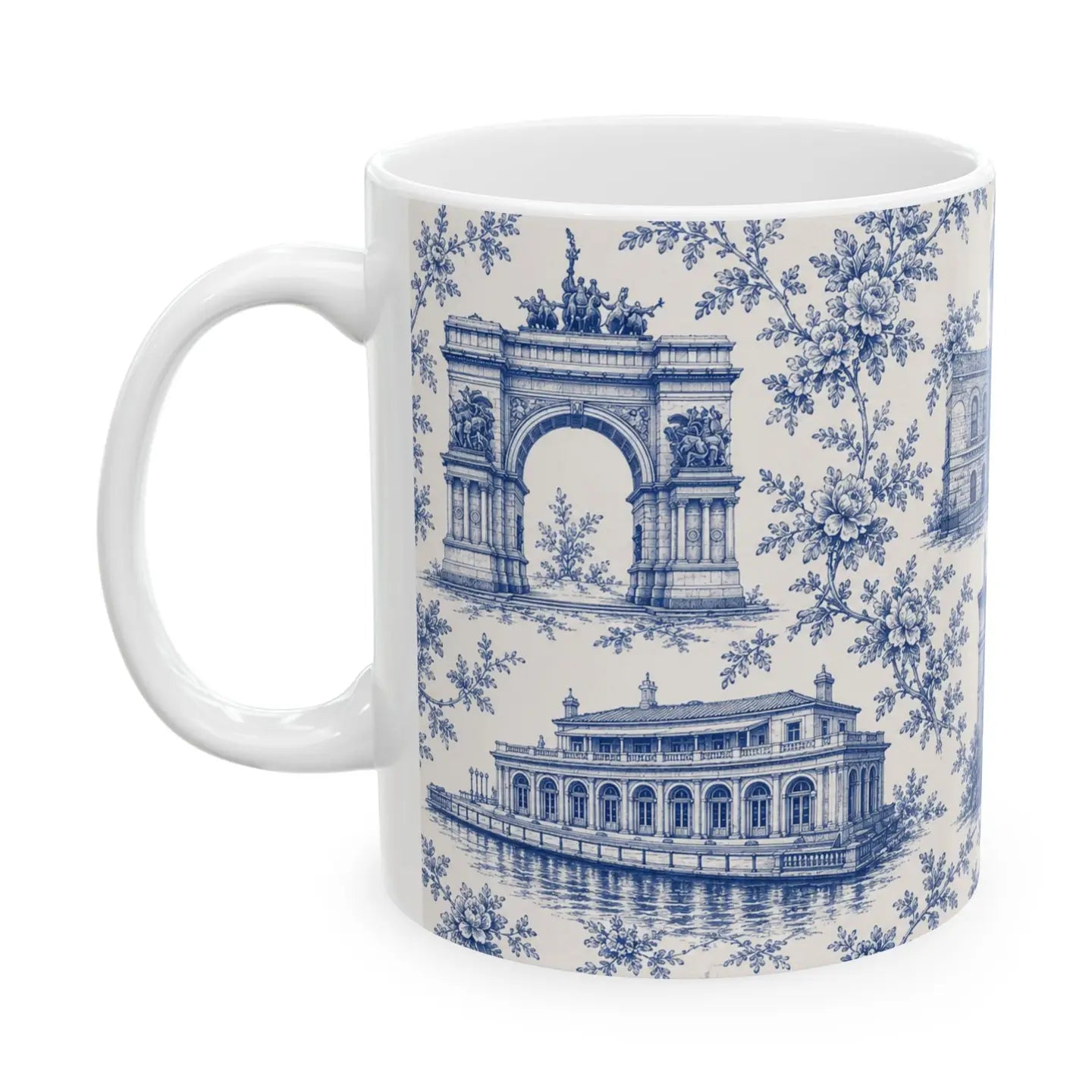 Park Slope Toile De Jouy Chinoiserie Ceramic Mug