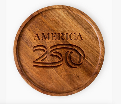 America250™ Engraved Acacia Wood Tray - Officially Licensed