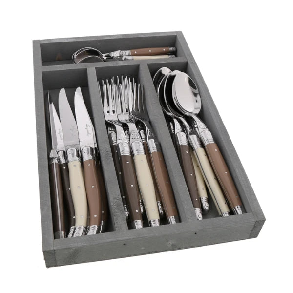 Jean Dubost 24-Piece Everyday Flatware Set – Linen