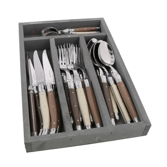 Jean Dubost 24-Piece Everyday Flatware Set – Linen