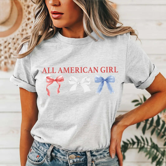 All American Girl Bows Graphic T-Shirt