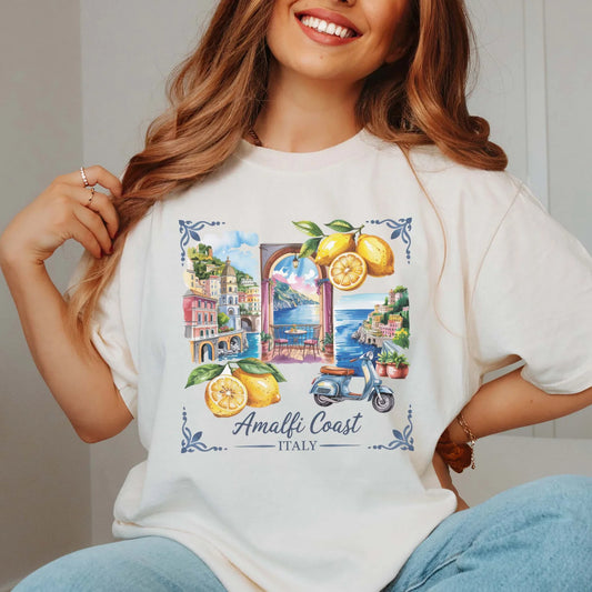 Amalfi Coast Italy Scenes Graphic Tee