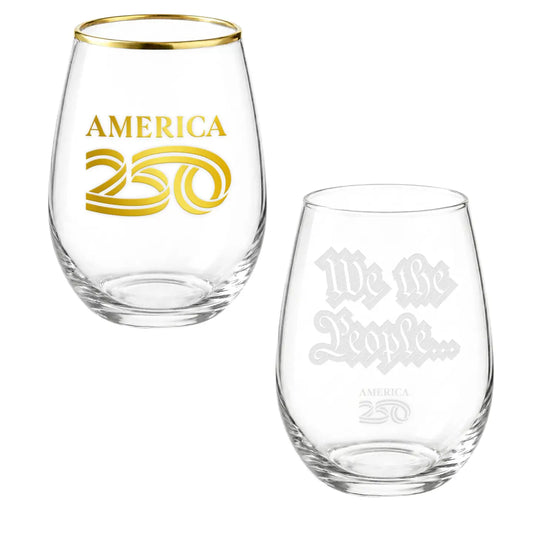 America250™ Stemless Wine Glass - Officially Licensed