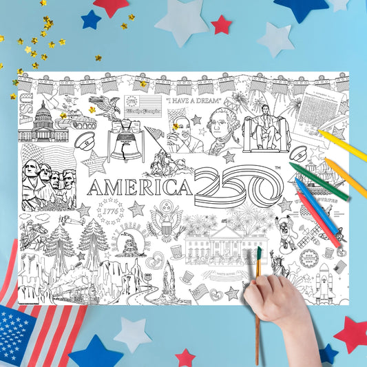 America 250 Coloring Placemats - 8 Sheets