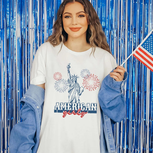 American Girly Statue of Liberty Graphic Tee