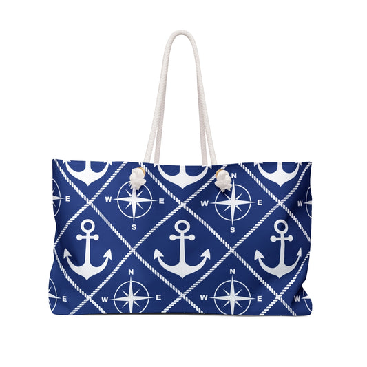 Anchor Compass Rope Beach Tote Bag