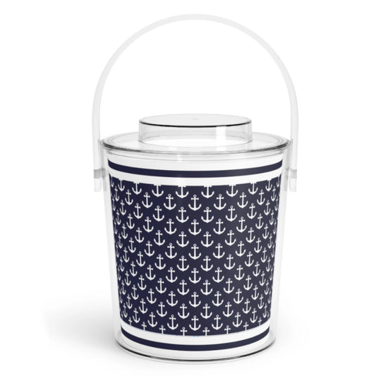 Ice bucket with anchor pattern on a white background