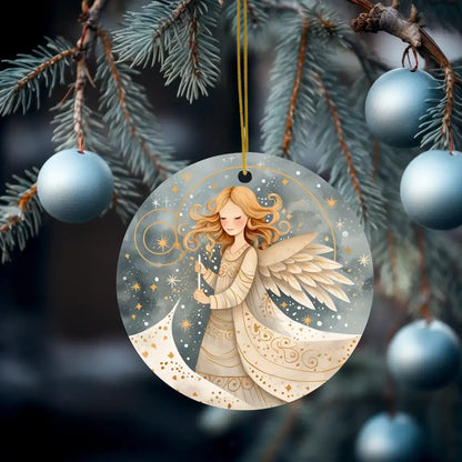 Angel Keepsake Ceramic Disc Ornament