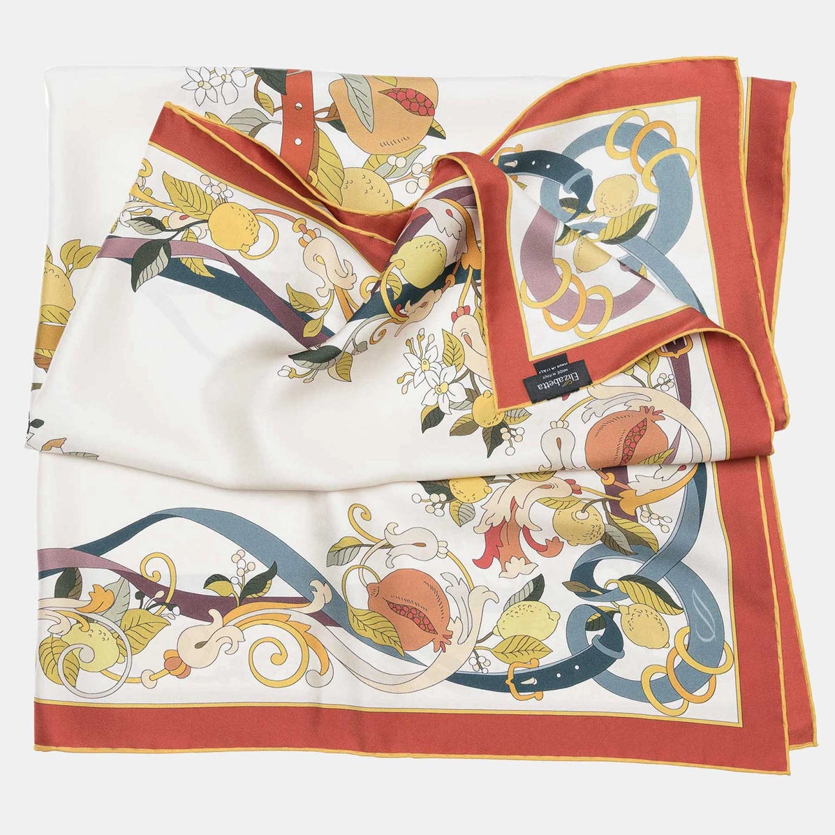 Anthea - Hand Rolled Silk Foulard - Ivory