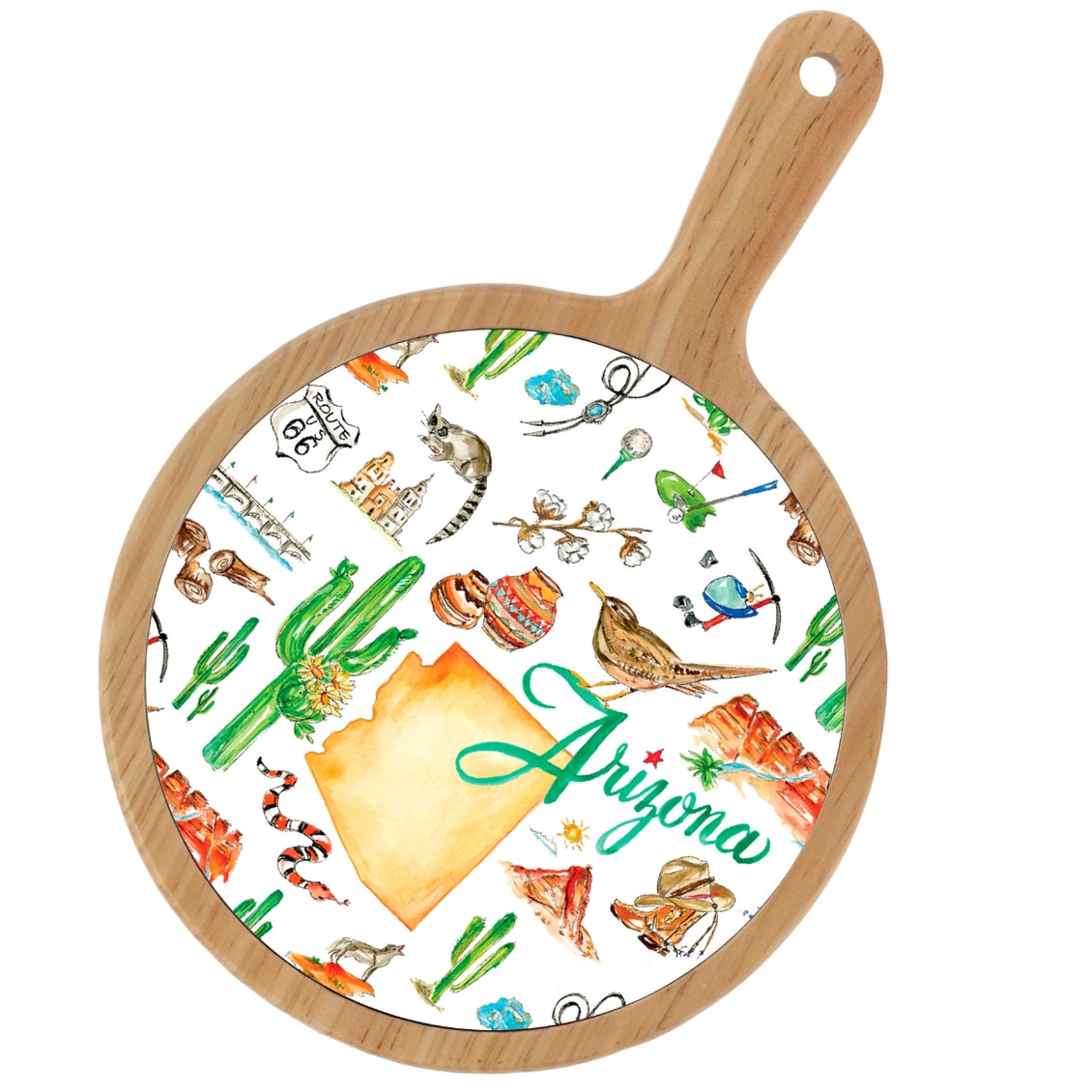 Location Themed Bamboo Cheese Board - Boot Scootin Bamboo & Ceramic Cheese Board Preorder ships March 3